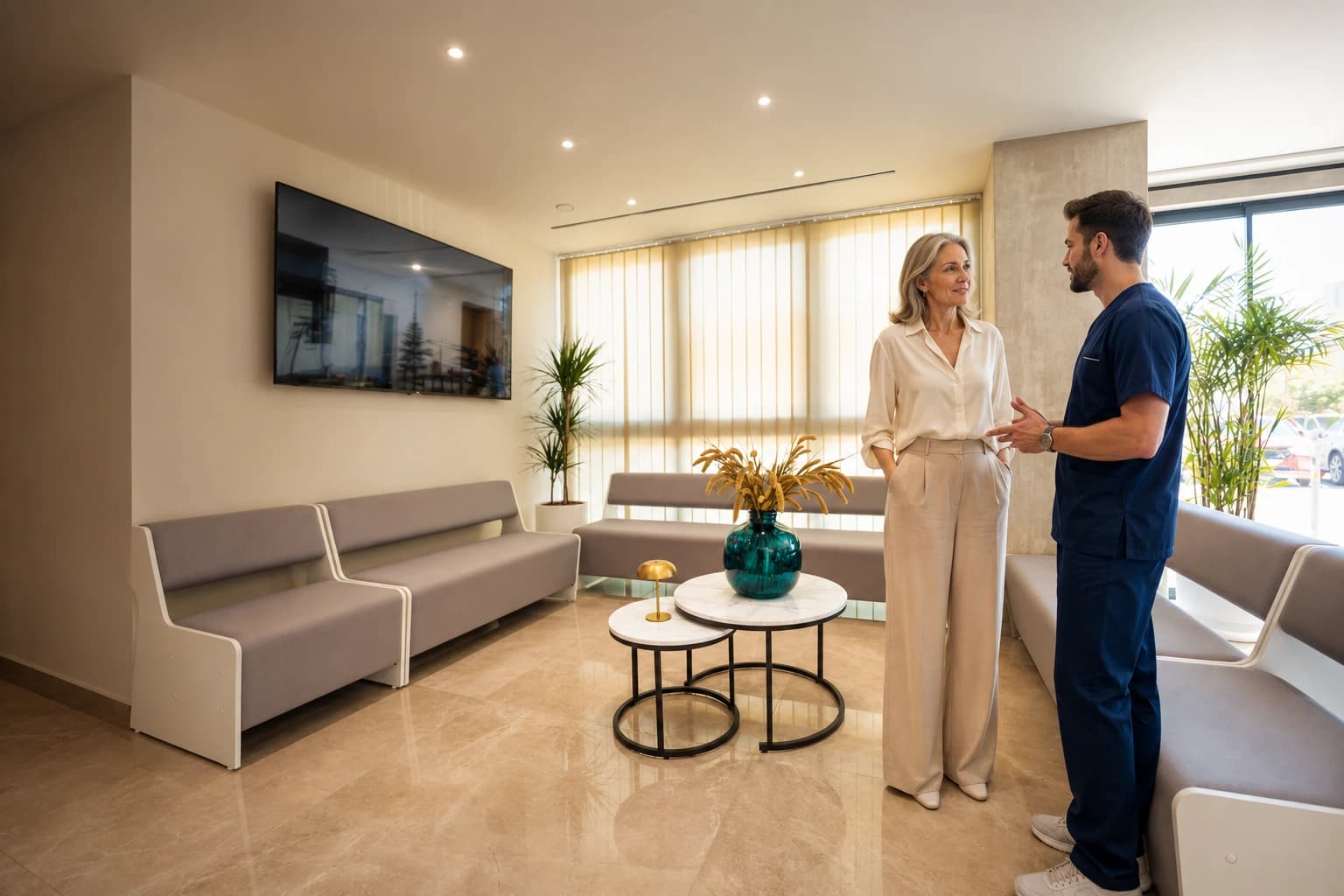 A longevity consultation in the AION waiting lounge in Limassol
