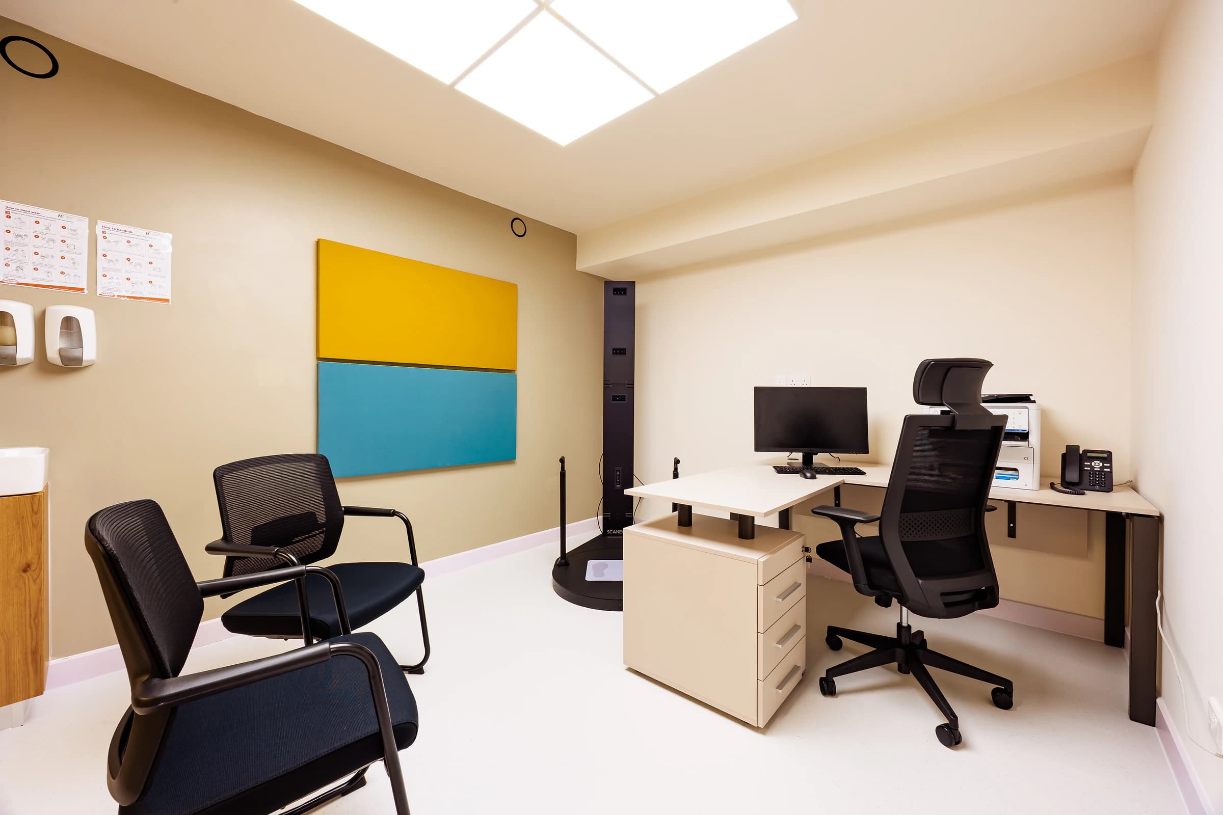 The consultation and body-composition assessment room at AION in Limassol