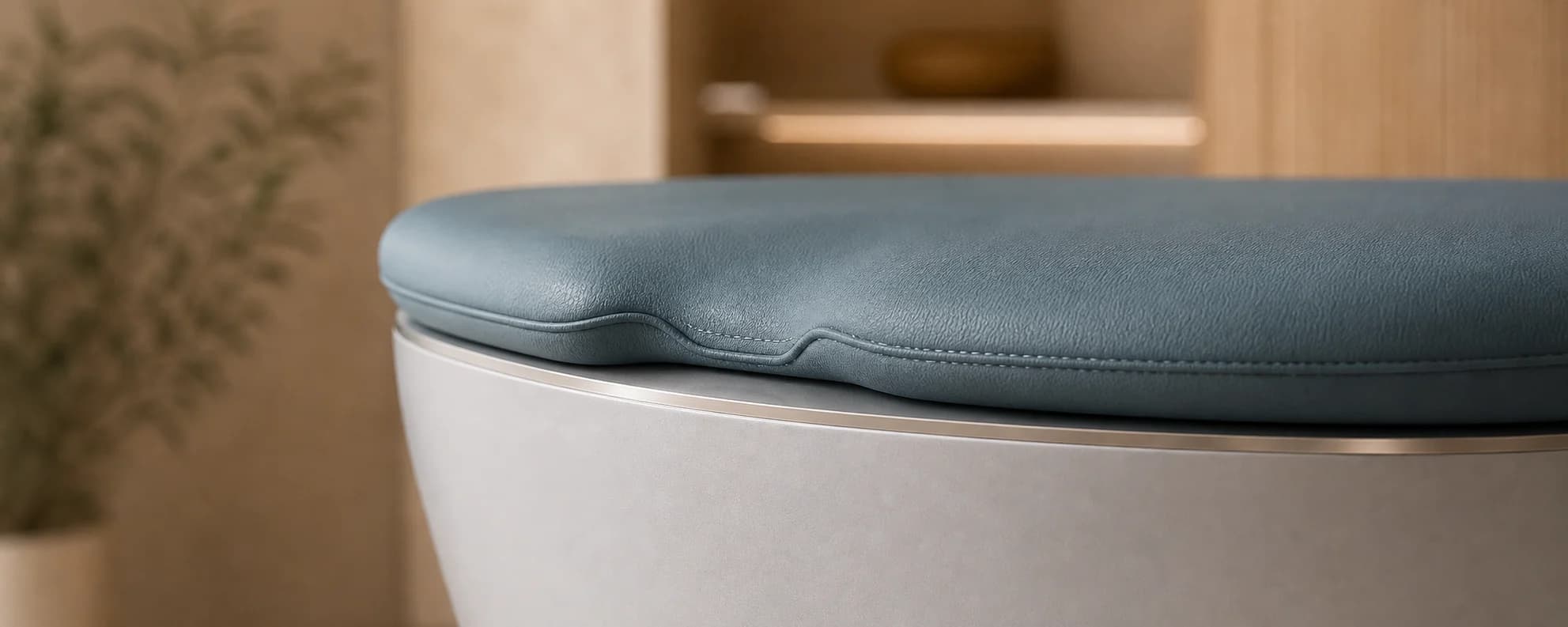 The sculpted treatment seat of an electromagnetic pelvic floor chair